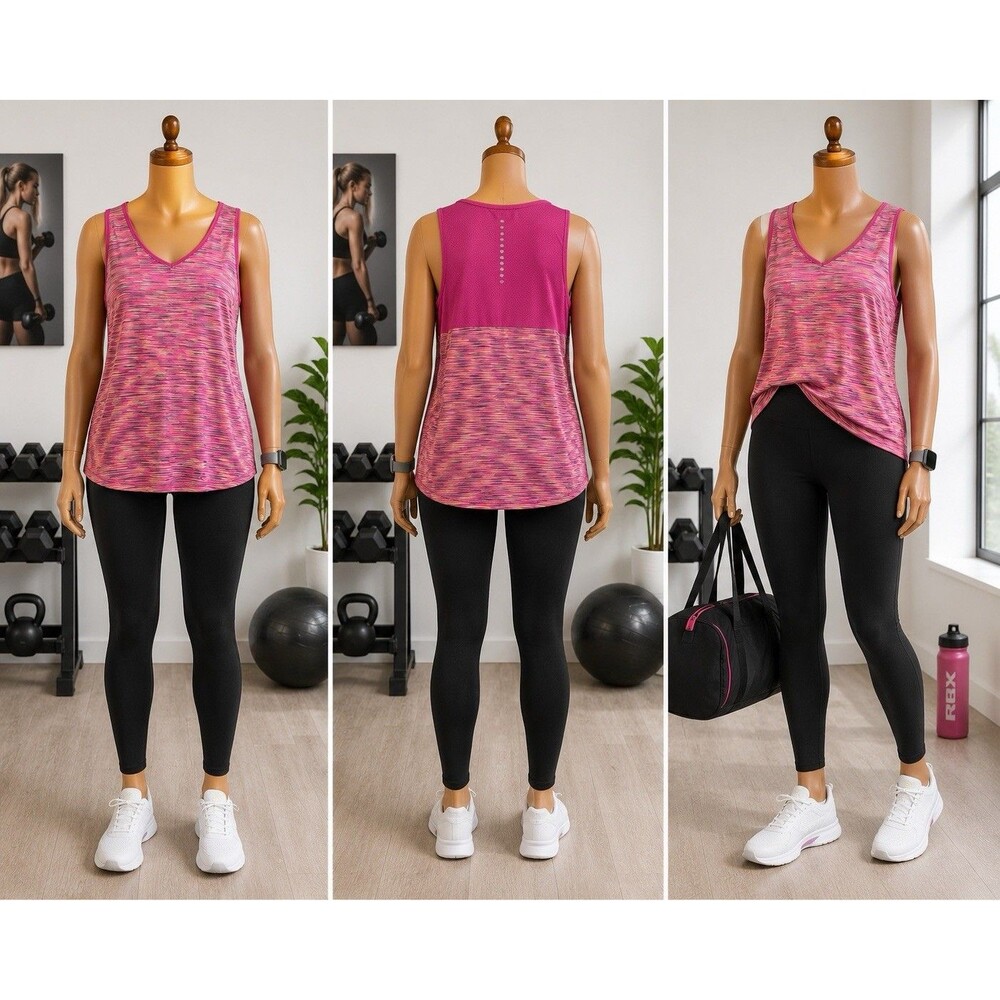 RBX Performance Tank Top Womens 2X Pink Space Dye Athletic Workout Active Plus - Picture 12 of 12